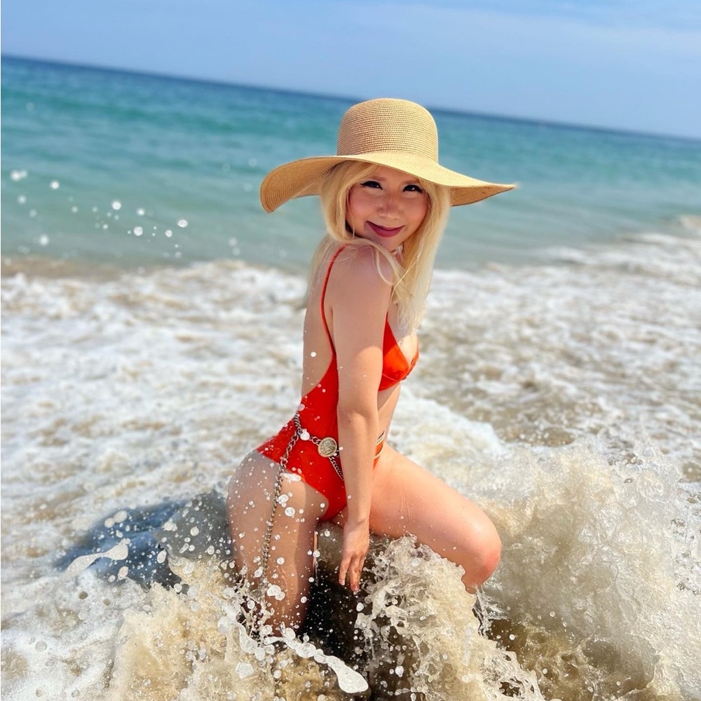 Jacquemus orange backless swimsuit size XS